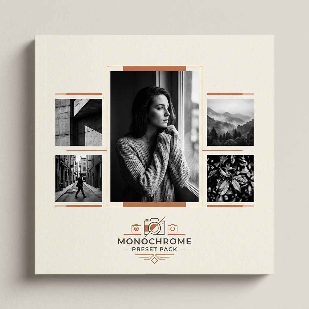 Cool monochrome Lightroom preset pack