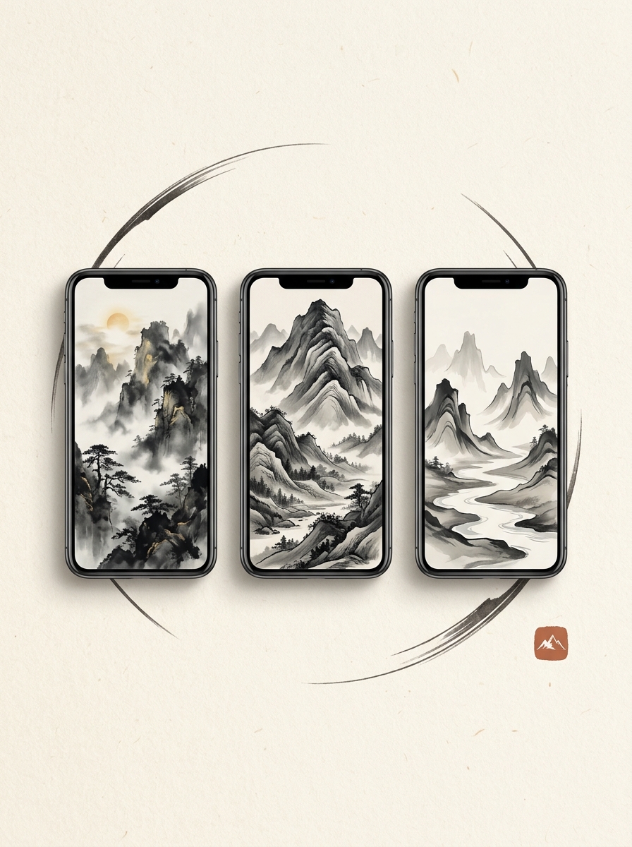 Ink Mountain 4K Wallpaper Pack