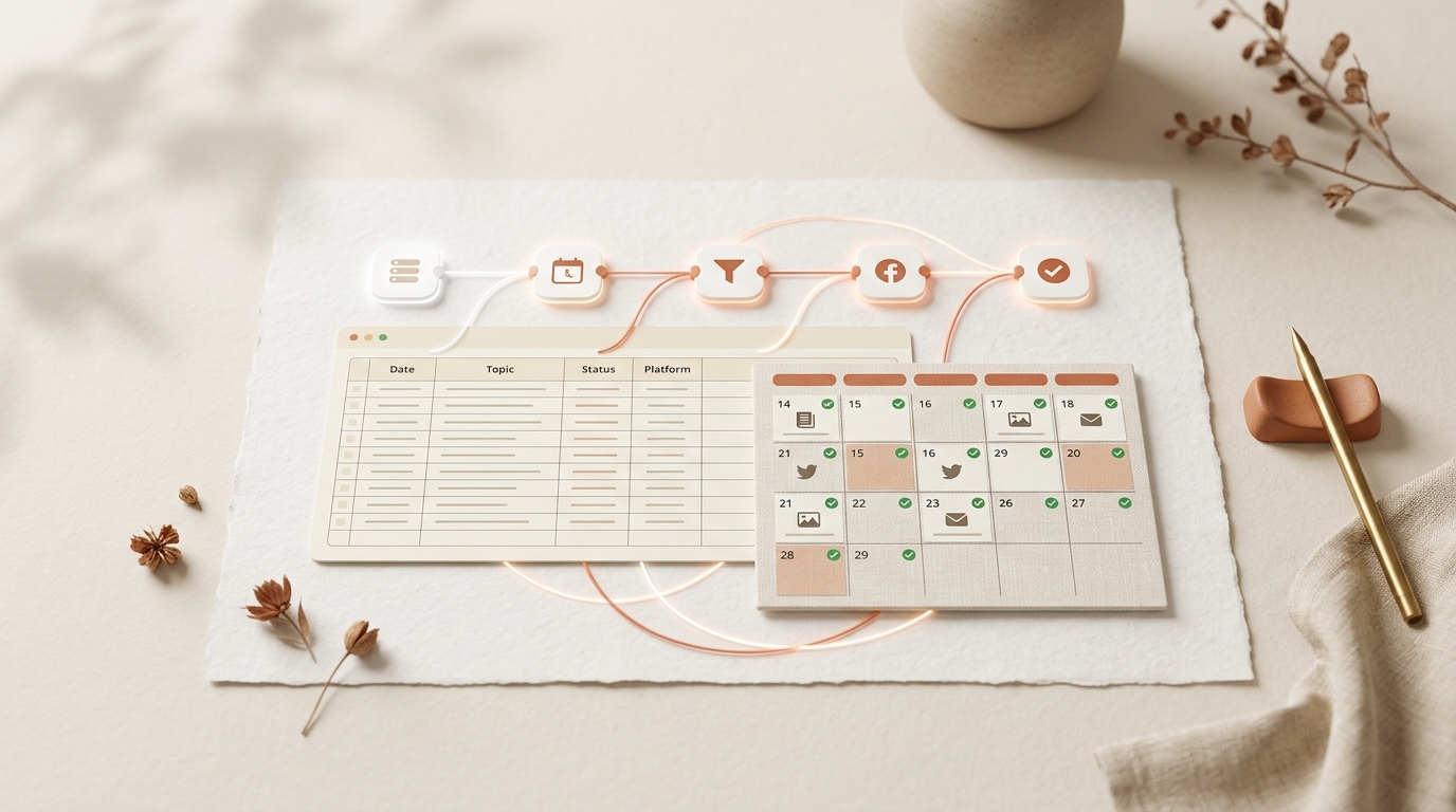 Content calendar automation from spreadsheet
