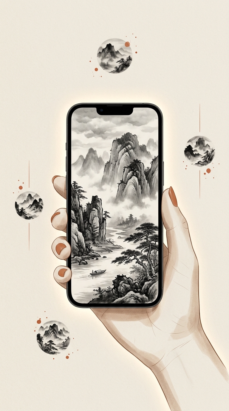 Ink Mountain Series wallpaper pack